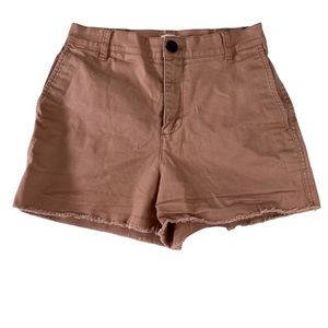 Madewell Women’s Denim Shorts  Size 24 mid Waisted Ripped Cut Off Dirty Pink.